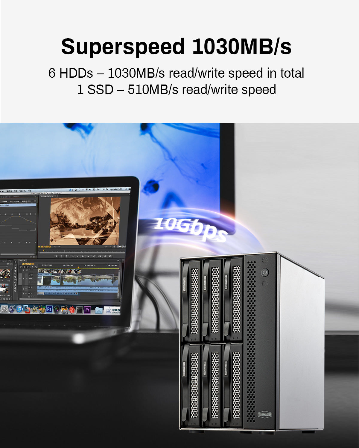 TERRAMASTER D6-320 外付けハードドライブエンクロージャ - USB 3.2 Gen2 10Gbps Type-C HDDストレージ ホットスワップ対応 プラグアンドプレイ (ディスクレス)