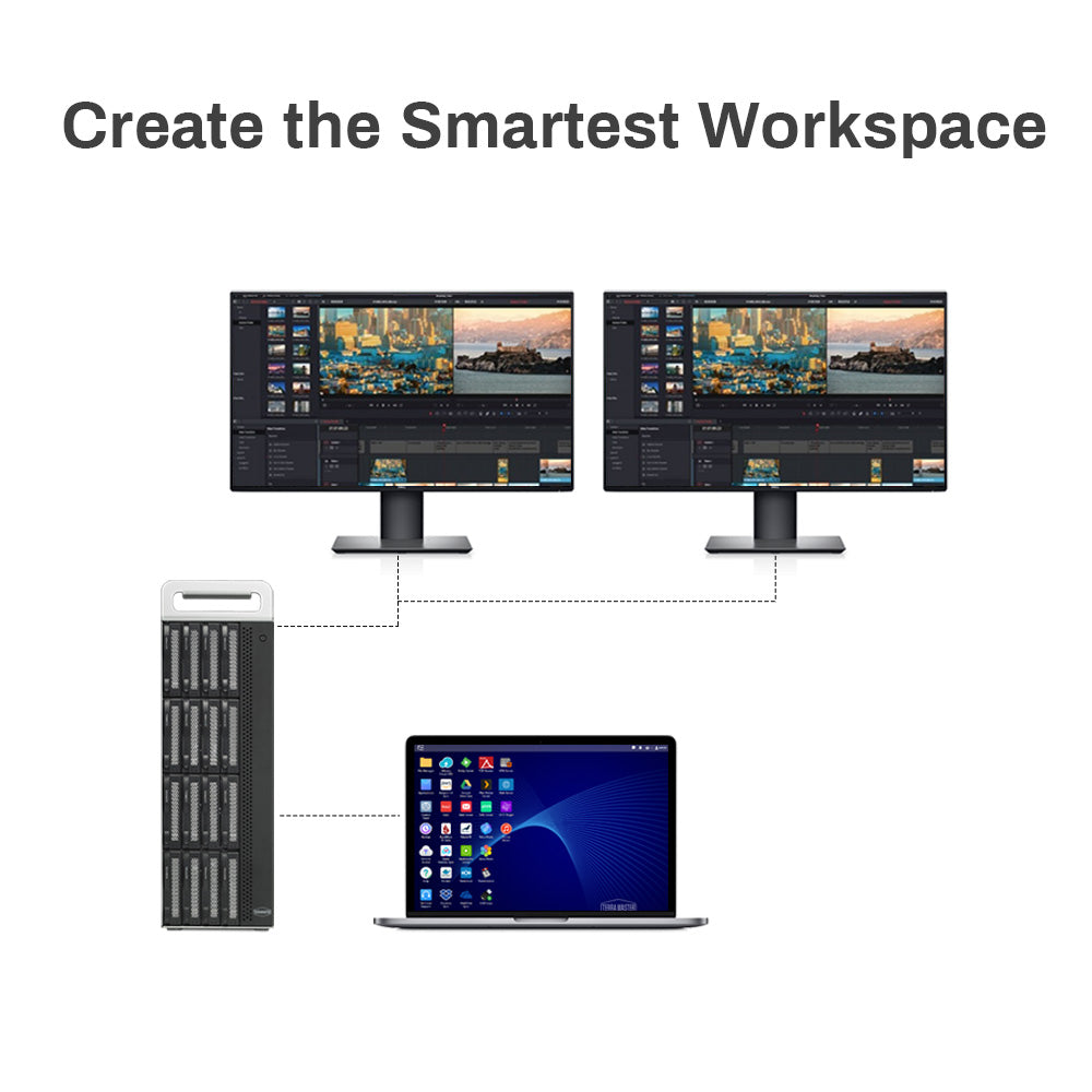TERRAMASTER D16 Thunderbolt 3 (D16-331) 最もコンパクトなプロフェッショナルグレードの16ベイタワー型 Thunderbolt3 ハードウェア RAID エンクロージャ、RAID 0/1/5/6/10/50 外付けハードドライブ RAID ストレージ (ディスクレス) をサポート