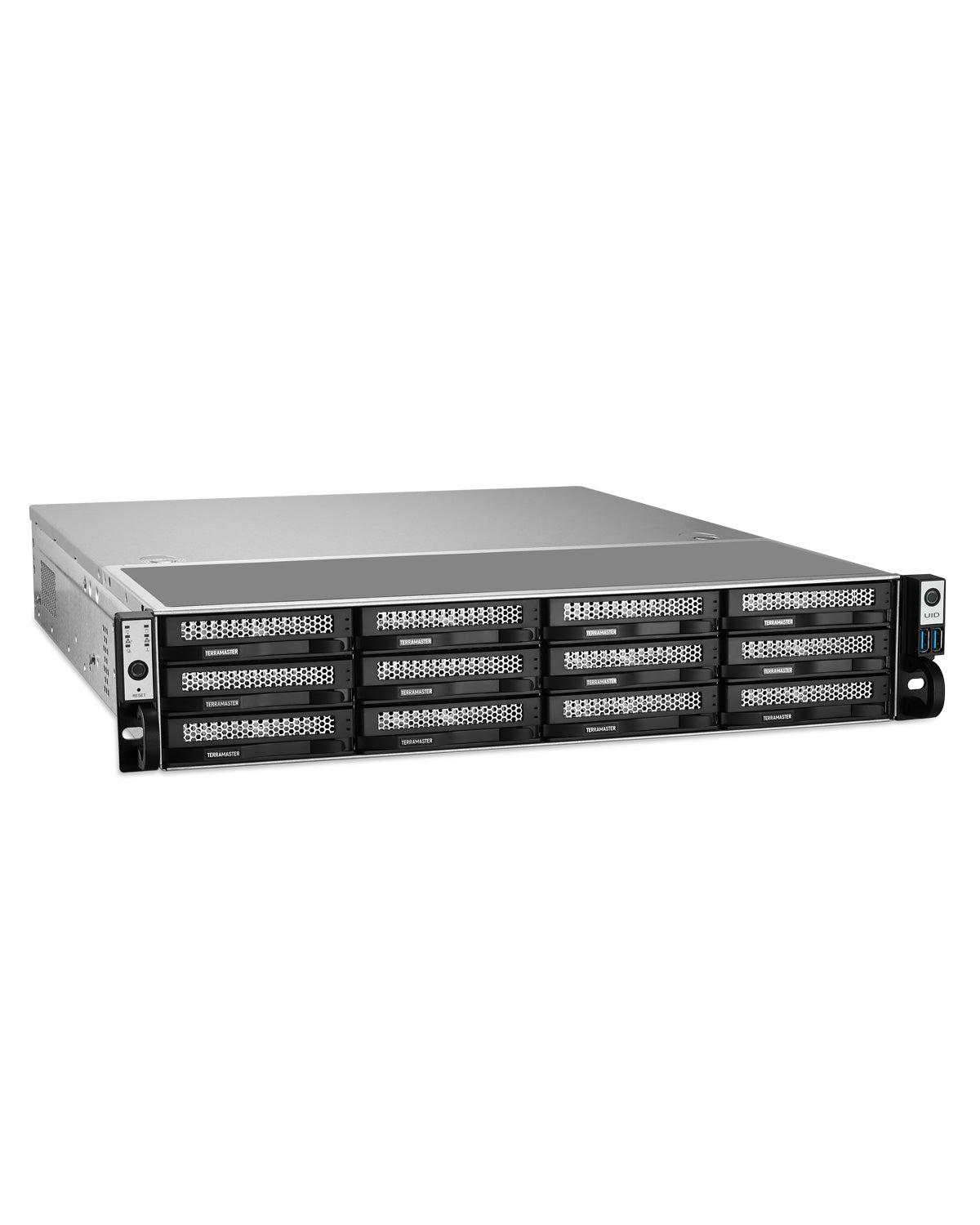 TERRAMASTER U12-500 Plus NASストレージ - 12ベイ Core i7 1255U 10コア 12スレッド CPU、16GB DDR5 RAM、デュアル10GbEポート、2Uラックマウント型ネットワーク接続ストレージ、ビジネス向けピークパフォーマンス (ディスクレス)