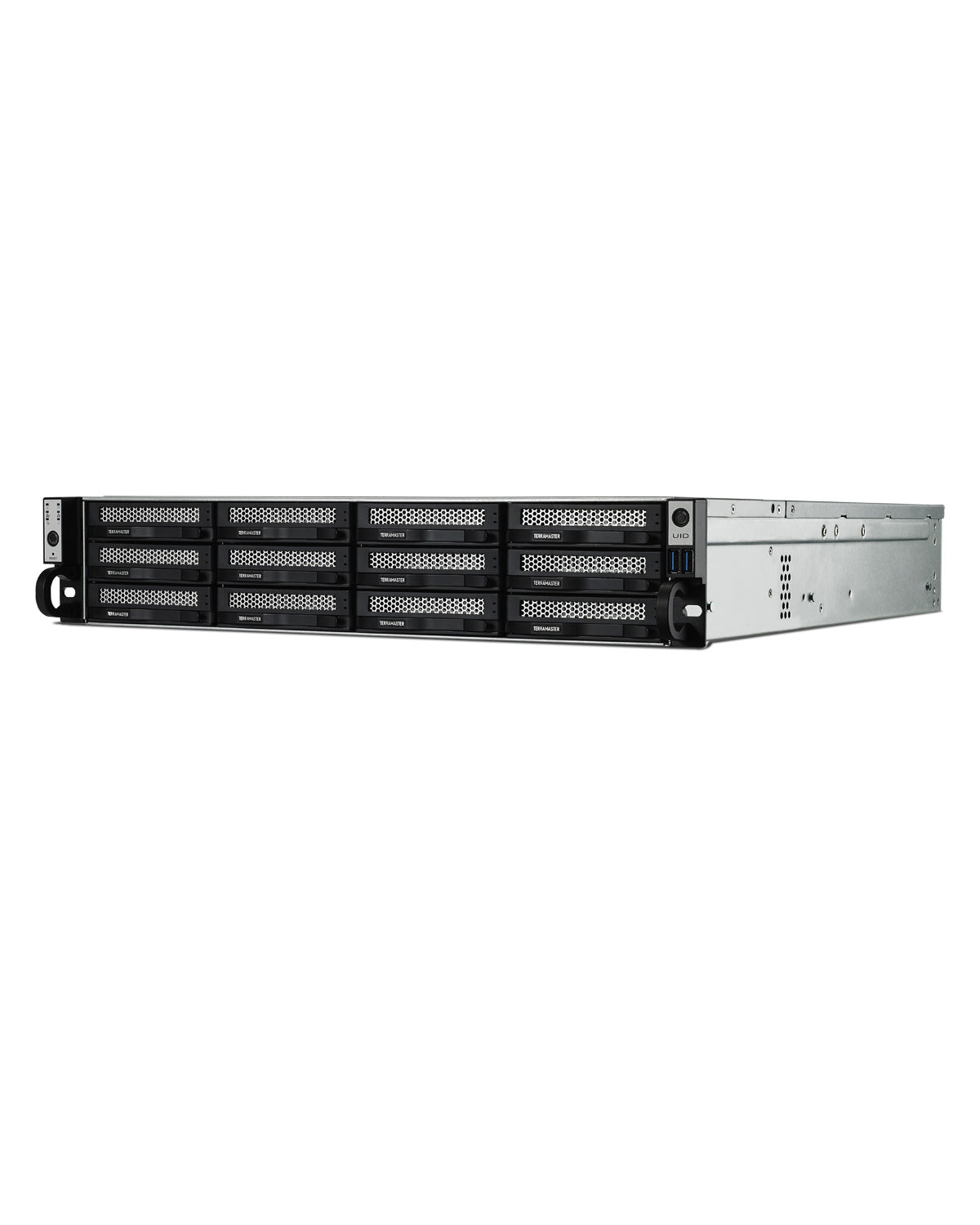 TERRAMASTER U12-500 Plus NASストレージ - 12ベイ Core i7 1255U 10コア 12スレッド CPU、16GB DDR5 RAM、デュアル10GbEポート、2Uラックマウント型ネットワーク接続ストレージ、ビジネス向けピークパフォーマンス (ディスクレス)