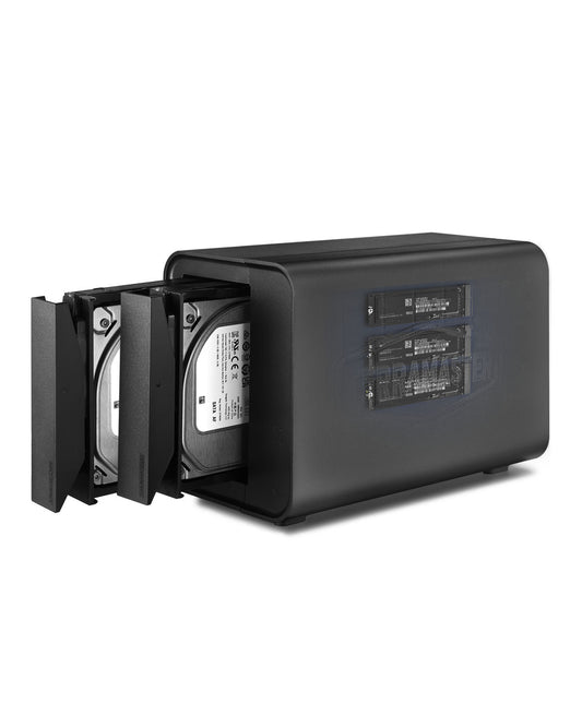 TERRAMASTER D5 ハイブリッド HDD NVMe SSD エンクロージャ – USB 3.2 Gen2 X2 20Gbps タイプC 5ベイ USB3.2 ハイブリッド ディスクエンクロージャ RAID 0/1/シングル/JBOD 専用 2+3 RAID ハイブリッド ディスクアレイ (ディスクレス) をサポート
