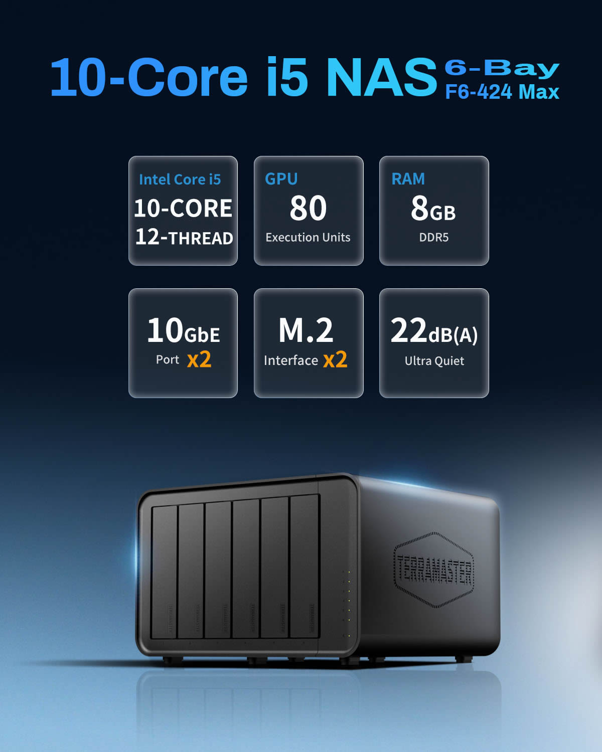 F6-424 Max 6Bay Dual 10GbE Ports NAS Storage
