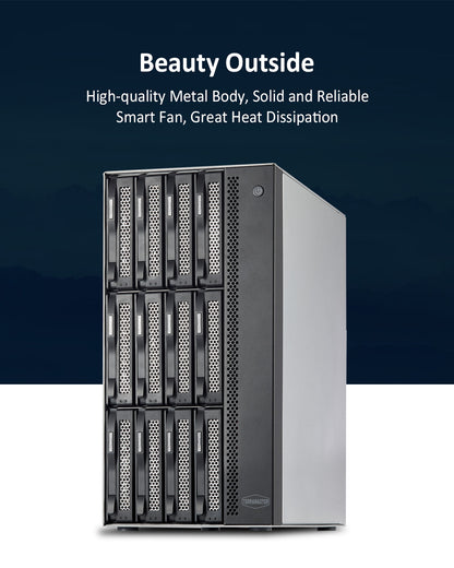 T12-450 12Bay 10Gb Dual SFP+ 10GbE Interfaces & Dual 2.5GbE Ports NAS Storage