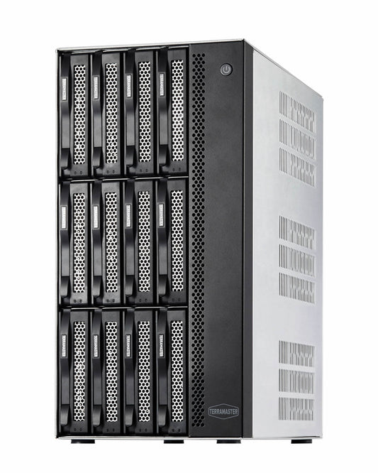 TERRAMASTER T12-500 Pro NASストレージ - 12ベイ Core i7 1255U 10コア 12スレッド CPU、16GB DDR5 RAM、デュアル10GbEポート、ネットワーク接続ストレージ、ビジネス向けピークパフォーマンス (ディスクレス)