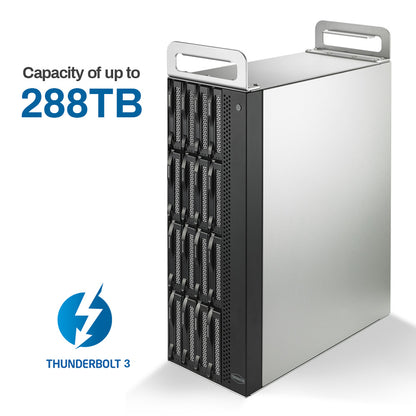 TERRAMASTER D16 Thunderbolt 3 (D16-331) Most Compact Professional-Grade 16-Bay Tower Thunderbolt3 Hardware RAID Enclosure Support RAID 0/1/5/6/10/50 External Hard Drive RAID Storage (Diskless).